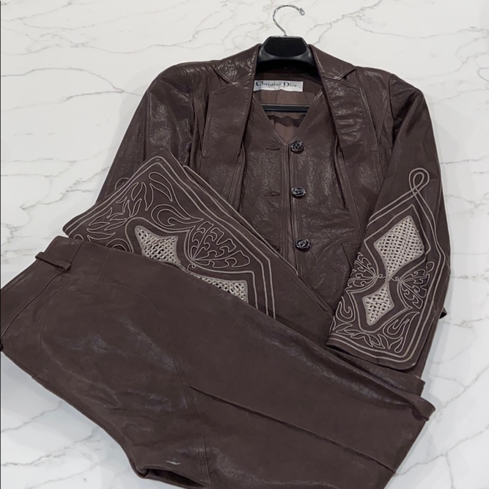 Brown Leather Christian Dior Jacket - Picture 3 of 11